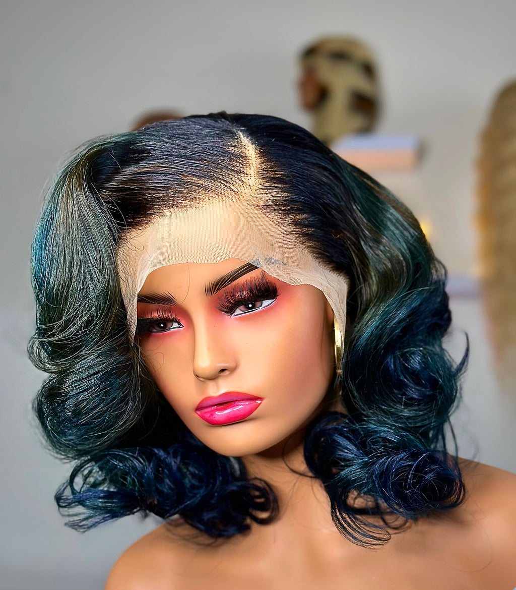 "OPAL PEACOCK BLUSH" LACE FROTAL WAVE WIG