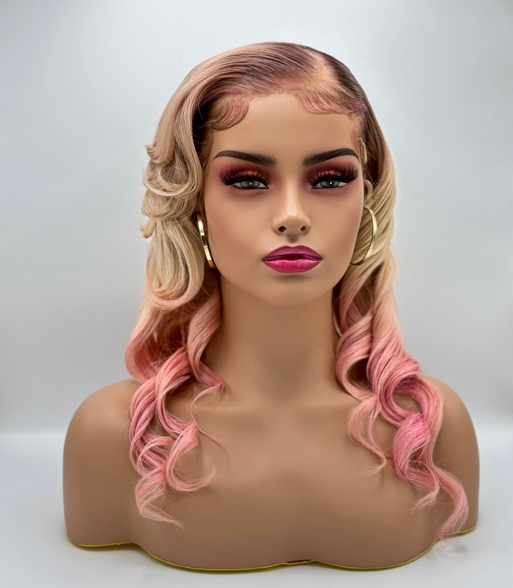 "YENDI" PINK PETAL  BLUSH LACE FRONTAL WIG